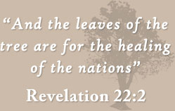 And the leaves of the trees are for the healing of nations. Revelation 22:2